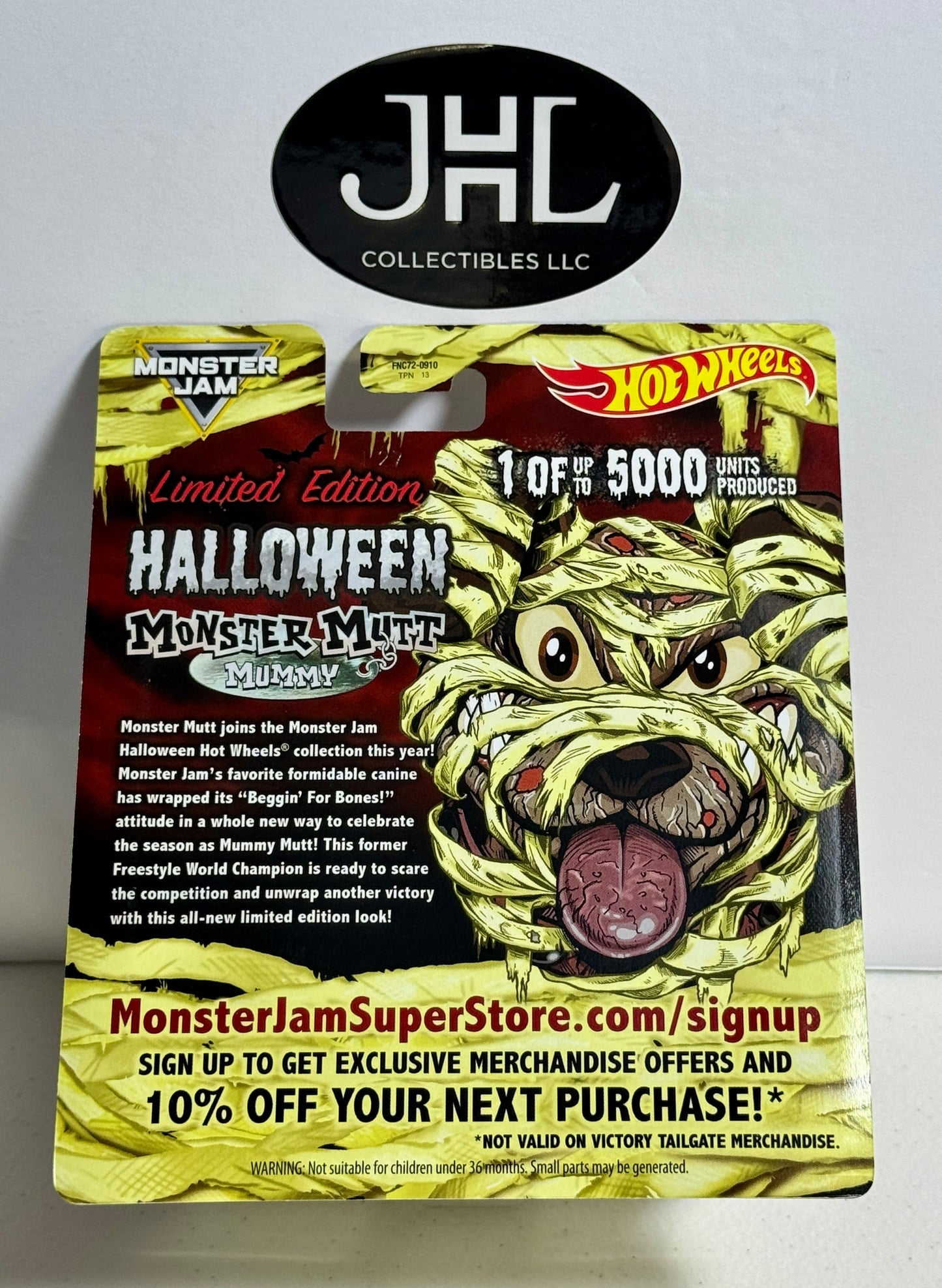 Hot Wheels 2018 Halloween Monster Mutt Mummy Limited Edition 1/5000