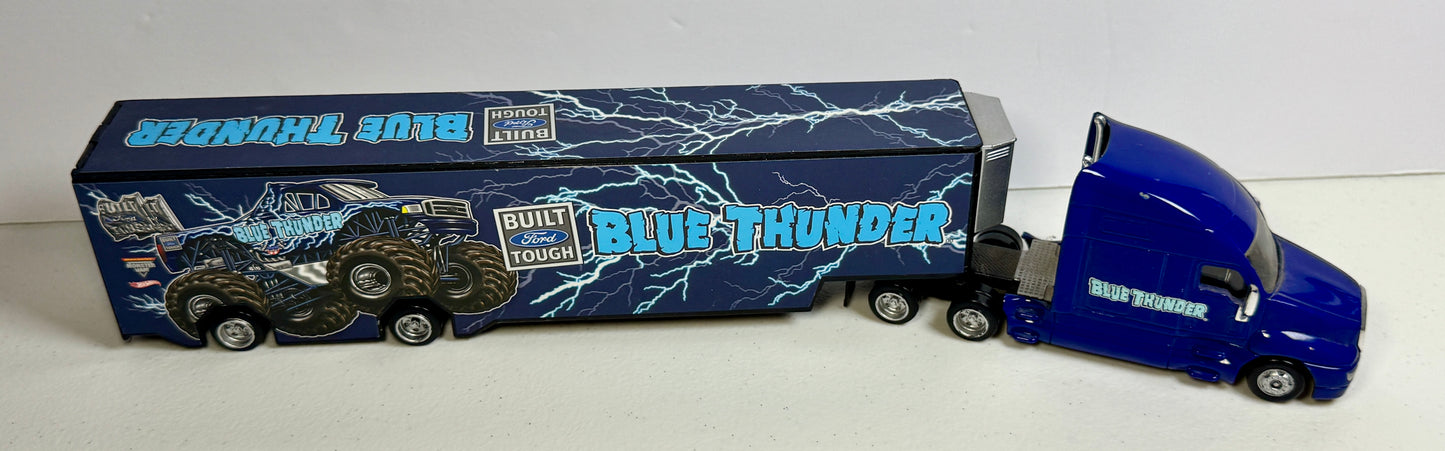 Hot Wheels Monster Jam Blue Thunder Transport Hauler