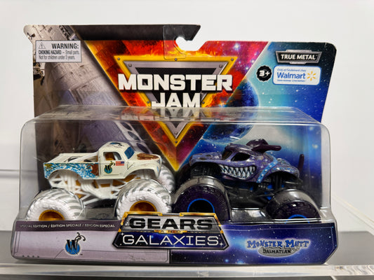 Monster Jam Gears & Galaxies Whiplash vs Monster Mutt Dalmatian