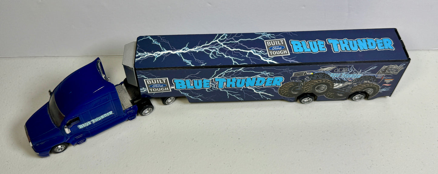 Hot Wheels Monster Jam Blue Thunder Transport Hauler
