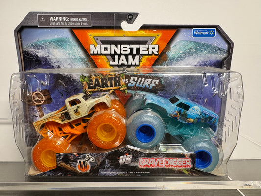 Monster Jam Whiplash vs Grave Digger Earth vs Surf