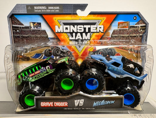 Grave Digger vs Megalodon Ride On duo
