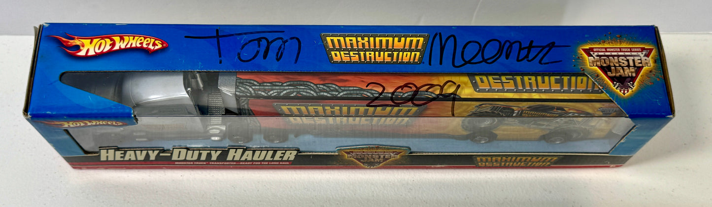 Hot Wheels Monster Jam Max-D Transport Hauler signed by Tom Meentz