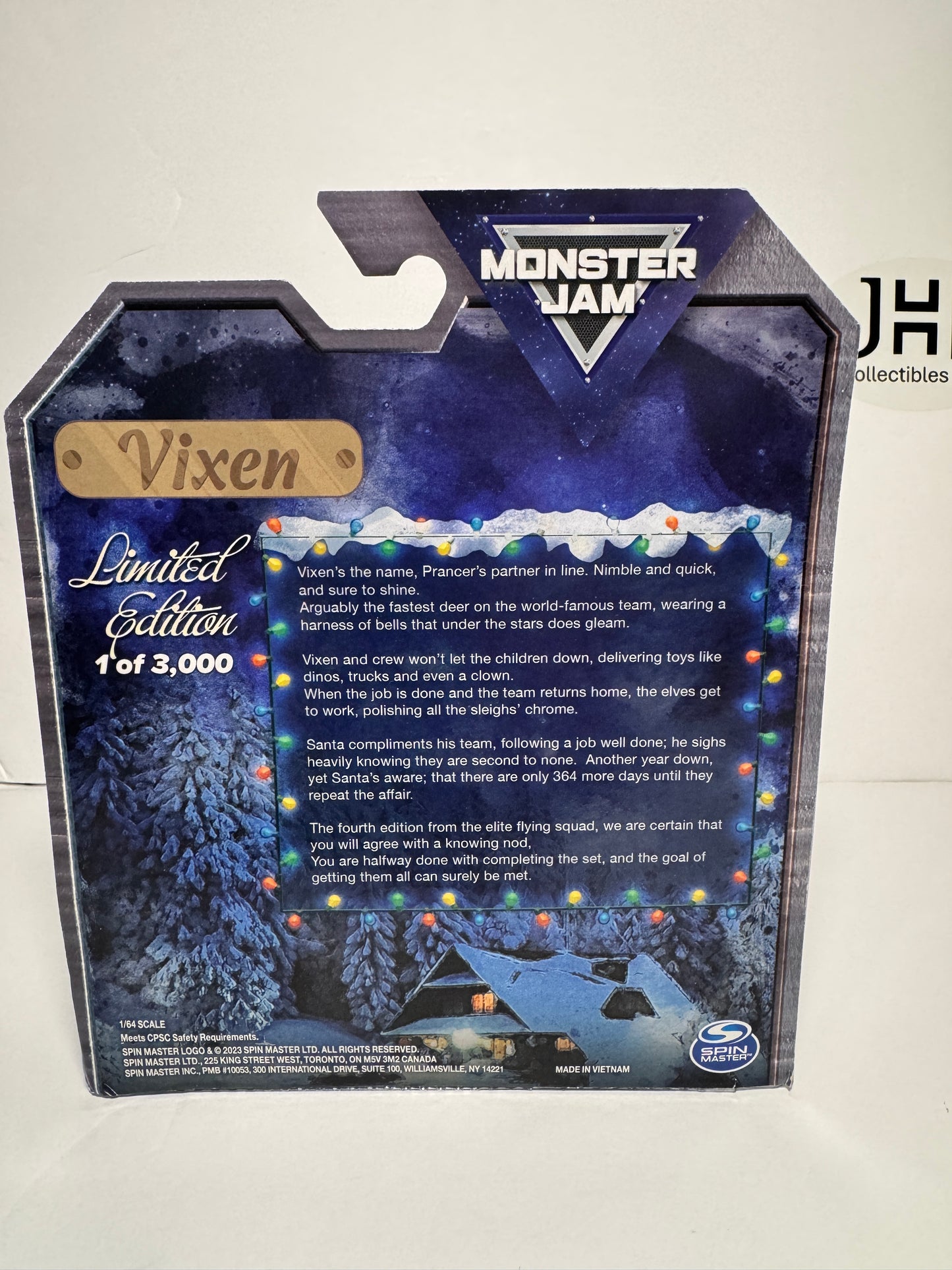 Monster Jam Merry Christmas 2023 Limited Edition (1 of 3000) Vixen