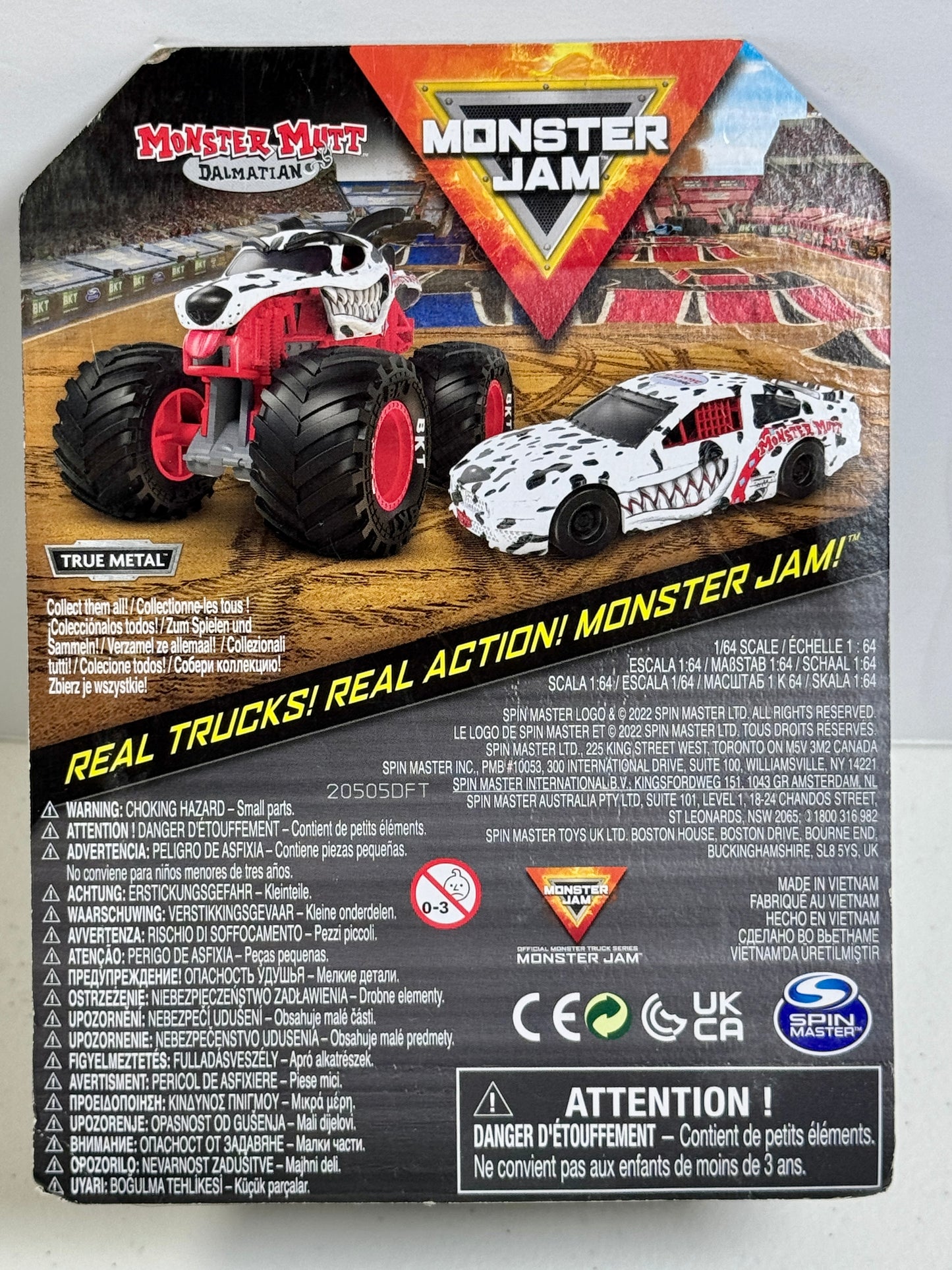 S1 Monster Mutt Dalmatian Race Car Duo Pack