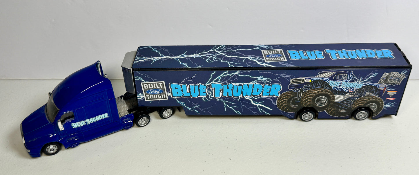 Hot Wheels Monster Jam Blue Thunder Transport Hauler