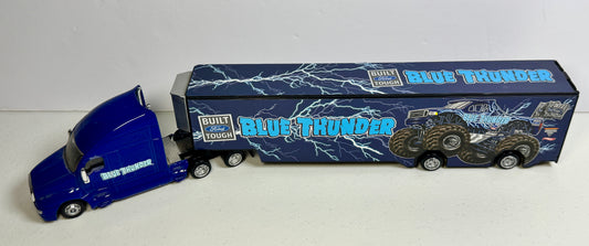 Hot Wheels Monster Jam Blue Thunder Transport Hauler