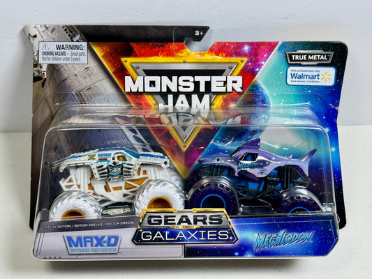 Monster Jam Gears & Galaxies 2-Pack Max-D vs Megalodon